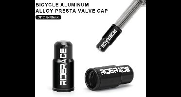 Aluminium Ventieldopjes Fiets - Set van 2 - Zwart – Geschikt voor Presta / Frans Ventiel