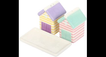 Something Different - Pastel Beach Hut Peper en Zoutstel - Multicolours