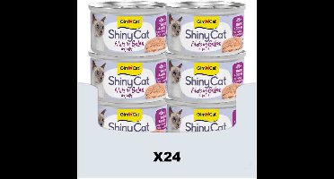 24 x 70 g - GimCat ShinyCat Filets in jelly tonijn + garnalen