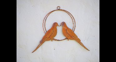 Romantische ecoroest hanger met vogeltjes/duifjes