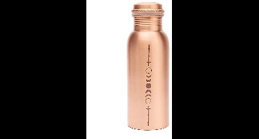 Koperen drinkfles maanfasen lasergegraveerd – 500 ml