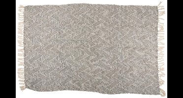 Arti Casa Katoenen Plaid - 130 x 170 cm - Decoratieve Deken met Franjes - Grijs