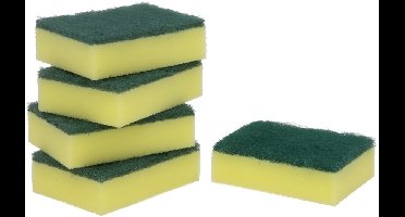 Gerimport schuursponzen - 5x - schoonmaak spons - afwas / keuken / huishouden