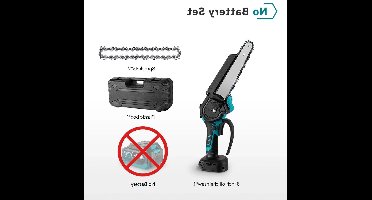 Accu Kettingzaag - 8 Inch - Mini Kettingzaag - Brushless Motor - 20.000 RPM - Digitaal Display - Draadloos en Oplaadbaar - Voor Houtbewerking - en Tuinklussen - Automatische kettingsmering - Zonder Accu