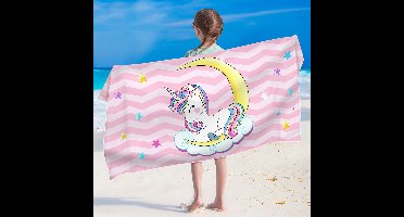 Strandhanddoek - Microvezel - 80x160 cm - Eenhoorn - Sneldrogend