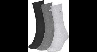 Calvin Klein Damessokken Classic Rolltop 3-Pack Grey Melange