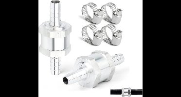 Inline Check Valve - 6 mm - Hoogwaardige Plastic Check Valve met Klemmen voor Aquaria - Wasmachines - Drogen - Tuin Toepassingen - Voorkomt Water en Vloeistof Terugstroom