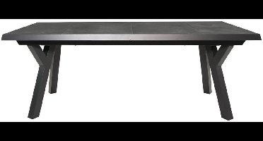 Murcia zwart uittrektafel exclusive 204/264x102 cm - matt antraciet