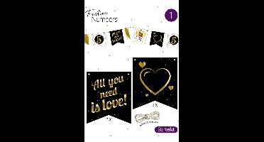 Festive numbers starter kit Love 4 stuks met lijn
