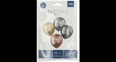 Folat - ballonnen Shimmer '50 Years!' Electrum 33 cm - 4 stuks