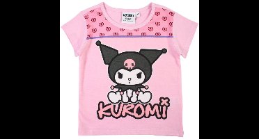 Hello Kitty Kuromi Lichtroze kort kindershirt, top 6 jaar