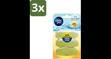 Ambi Pur Toiletblok Navulling Citroen en Mandarijn 3 stuks per verpakking - Bulkverpakking - 3 stuks