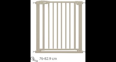 LUVION® Safety Gate Plus Traphekje – Klembevestiging (Zonder Boren Mogelijk) – 76–82,9 cm – Beige