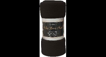 Dutch House Zwarte Fleece deken Plaid 130x170 CM Deken Voor Op De Bank