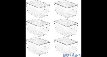 Opbergdozen - Stapelbaar - Kunststof - 6 stuks