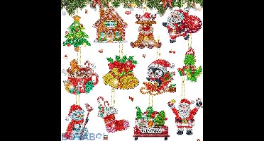 Kerstdecoratie - 12 Stuks - Dubbelzijdige DIY Set - Assortiment