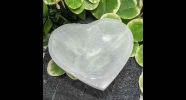 Seleniet Schaaltje Hart - Hartvormig kommetje van Seleniet 10cm.