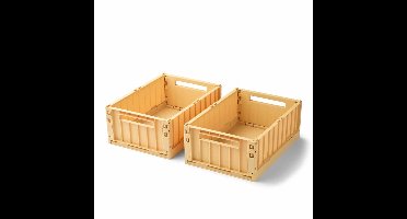 Liewood Opvouwbaar Kratje Weston Medium Lemon Yellow (set van 2)