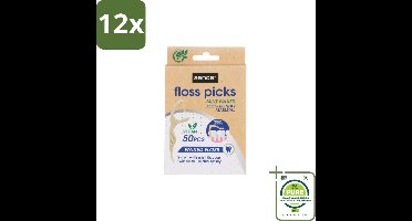 Sence – Flosser – Fresh 2-in-1 Bamboo – 50 Flossers - Voordeelverpakking - 12 stuks - Mondverzorging - Flosser