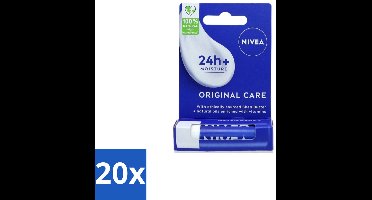 20 x Nivea – Lippenbalsem – Original - Lippenbalsem - Lippenverzorging - Uitdroging - Hydrieren - Droge Lippen