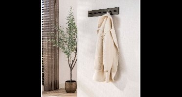 Kapstok Terra 6 haken - Poedercoat drift brown 60x5x10 cm