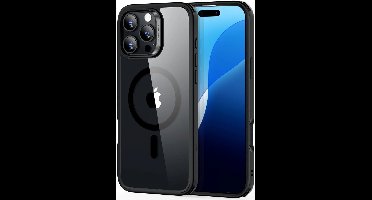 ESR Classic Hybrid HaloLock Hoesje Geschikt voor Apple iPhone 16 Pro | Compatibel met MagSafe en HaloLock | Back Cover met Magneet | Transparant Zwart