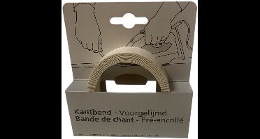 Kantband - voorgelijmd - wit structuur - 3 meter - 24mm