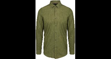 Suitable Overhemd Washed Groen - Maat L - Heren - Casual Shirt
