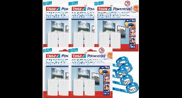 Tesa Serie - Zelfklevende Haken - 1kg - 5 Stuks + Washi Tape - 5 Stuks