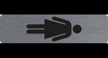 Exacompta Zelfklevend verticaal plaatje in imitatie aluminium Dames 16,5x4,4 cm - Grijs - 67168E