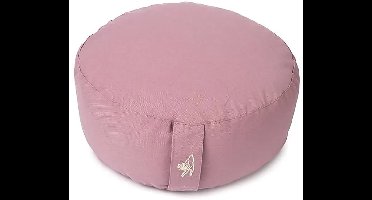 Meditatiekussen rond lila biokatoen (OCS) – 33 cm x 17 cm