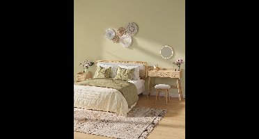 Bohoven Luxe Make-up Tafel met LED Spiegel, 3 Laden, Boho Stijl, Dimbaar Licht, Rattan Look, Slaapkamer Vanity, Beige IndustrialHome