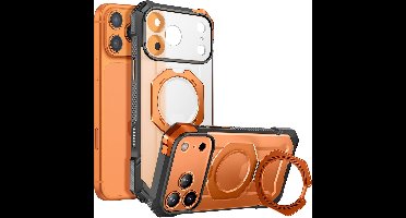 Supcase UB Grip hoesje geschikt voor iPhone 17 Pro compatibel met MagSafe - Oranje Transparant
