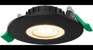 HOFTRONIC Prado dimbare LED inbouwspot rond – 6 watt 570 lumen – CCT instelbare lichtkleur 2700K 4000K 6000K – dimbaar – zwart kunststof – IP44 – inbouwdiepte 25 mm – badkamer woonkamer keuken