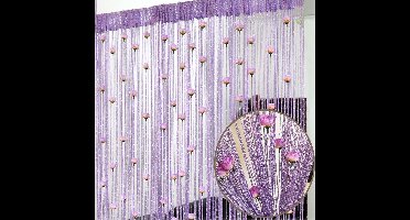 Deurgordijn - privacydeurgordijn - Privacy en Decoratie - Raamd - ecoratie - Eenvoudig in te korten - kastgordijn - Eenvoudige Installatie -Kralengordijn deur - paars - 100×200cm