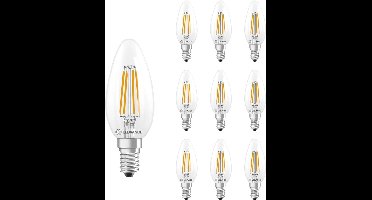 Ledvance LED Filament Kaarslamp E14 - 5.9W 806lm 2700K 230V - Ø35mm - 10 stuks - Geschikt voor kroonluchters, wandlampen, sfeerverlichting - 10 stuks