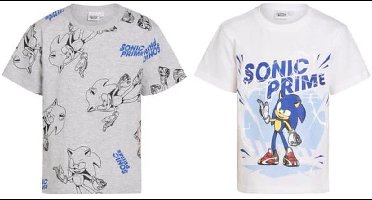 Sonic Prime - 2x T-shirts - maat 104-110