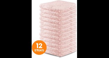 Funnies Handdoeken 12-Pack Roze - Set van 12 Luxe Handdoeken - 50 x 100 cm - Hoogwaardig 100% Katoen - 500 gram/m² Dikke, Zachte en Sneldrogende Handdoek - Ideaal voor Badkamer, Sport, Sauna, Zwembad en Vakantie