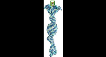 Boony hond speelgoed speelslinger trektouw met bal en piep 60cm