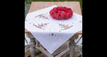 Vervaco - Tafelkleed kit - 80 x 80cm - Kerst - Kerstboom met versiering - PN-0227467