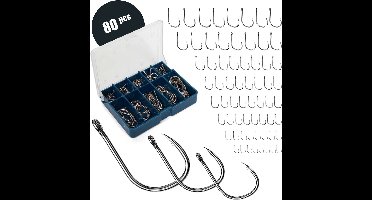 Eurocatch Fishing Vishaken - Vishaakjes met oog - 80 stuks