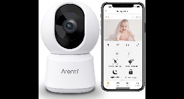 Arenti P2T 3MP Wifi Beveiligingscamera Voor Binnen - Huisdiercamera - Babyfoon - Beweegbaar - 2.4GHZ Wifi - Draadloos - Full360° bewaking - Geen Blinde Vlekken - Geen Maandelijkse Kosten - HD - Besturing via App - Onvif