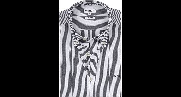 McGregor Overhemd Poplin Streep Donkerblauw (navy) - Maat M - Heren - Overhemden Casual