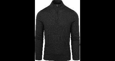 Suitable Merino Half Zip Trui Antraciet - Maat XL - Heren - Quarter zip - Schipperstrui met rits - Volwassen mannen