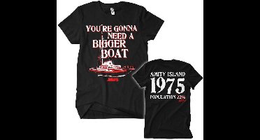 Jaws Bigger Boat Big Tall T-Shirt UV-1-JAWS006-H61-5 Black-3XL
