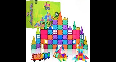 LiasToys® - Magnetisch Speelgoed - Magnetic Tiles - Bouwspeelgoed - 120 Stuks - Bouwblokken - Magna - Magneten Speelgoed - Magnetische Tegels - Bouwstenen - Montessori Speelgoed - Educatief Speelgoed - Jongens & Meisjes