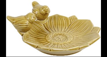 Vogelbad Fleuri geel 27x26x10cm