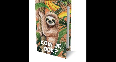 Uitnodigingskaarten - Luiaard - Kom je ook? - 6st.