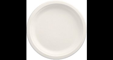 100 Borden van suikerriet pure 1-vaks Ø 23 cm · 2 cm wit