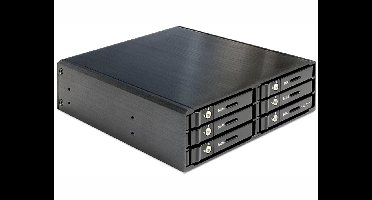 Premium 6x 2,5'' HDD/SSD naar 5,25'' slot mobile rack / zwart